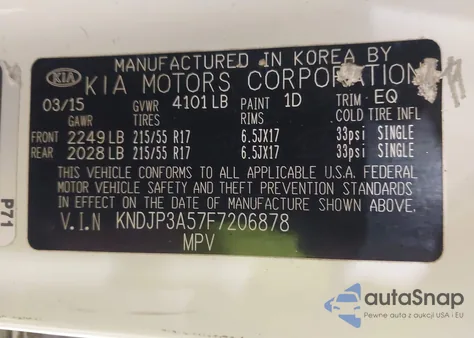 2015 Kia Soul + из США, поврежденный, VIN KNDJP3A57F7206878